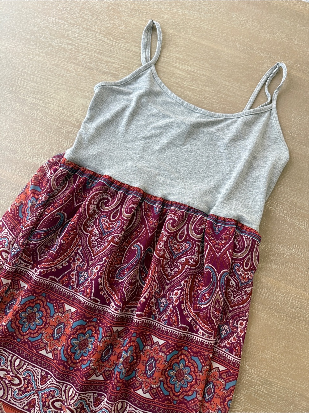 F21 Paisley Chiffon Maxi Dress | L